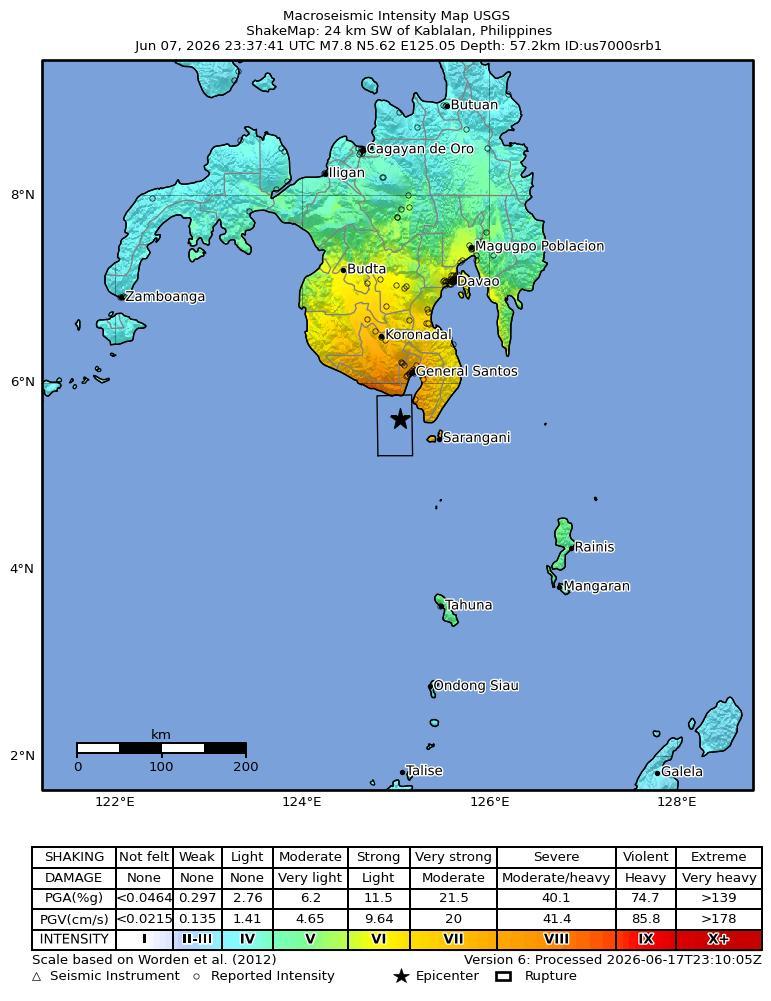 USGS intensity map